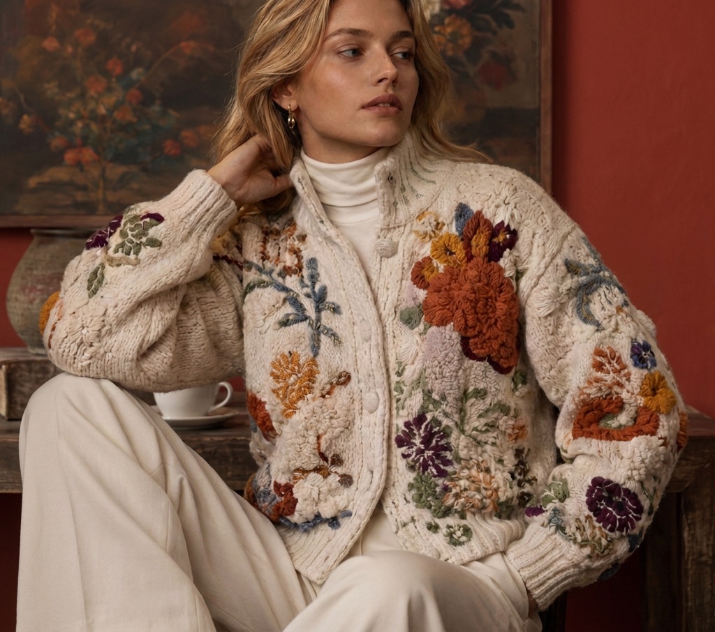 Contr&ecirc;me intarsia knitwear
